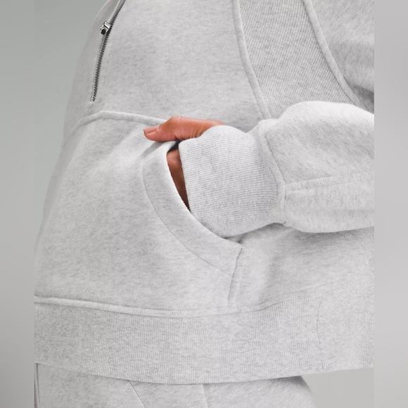 Lululemon scuba oversized half-zip hoodie heathered core ultra light grey xs s - Picture 4 of 4